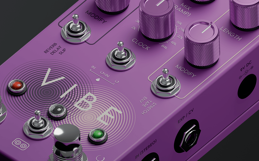 VIBE clock and mix controls close-up